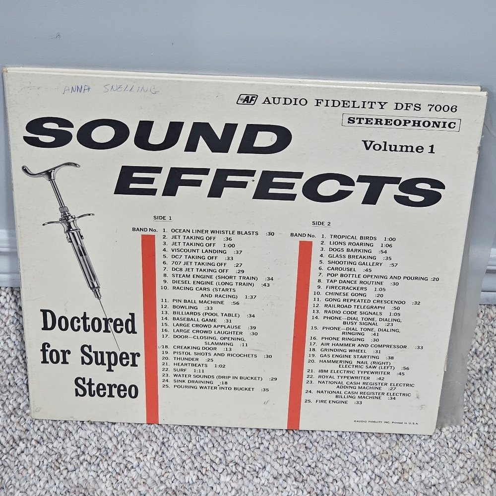 VINTAGE Sound Effects Volume 1 Vinyl Record - Perfect for Halloween